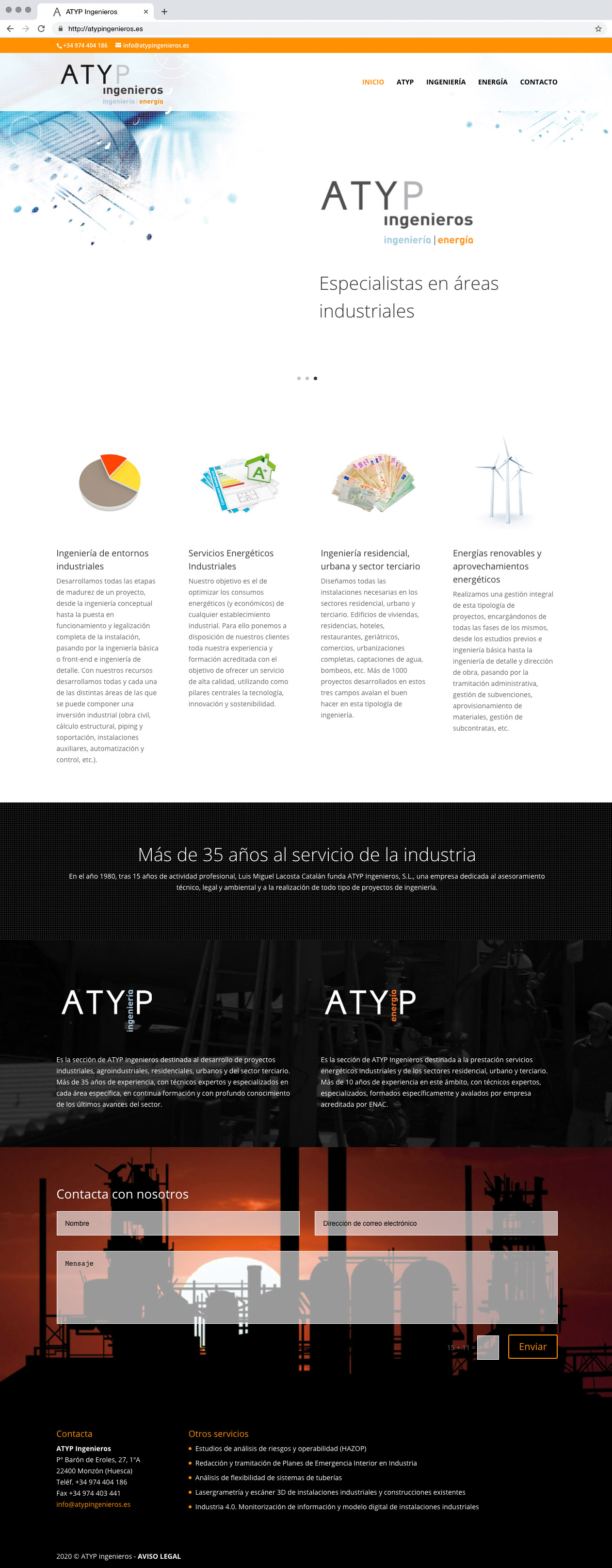 Home Web Corporativa ATYP Ingenieros