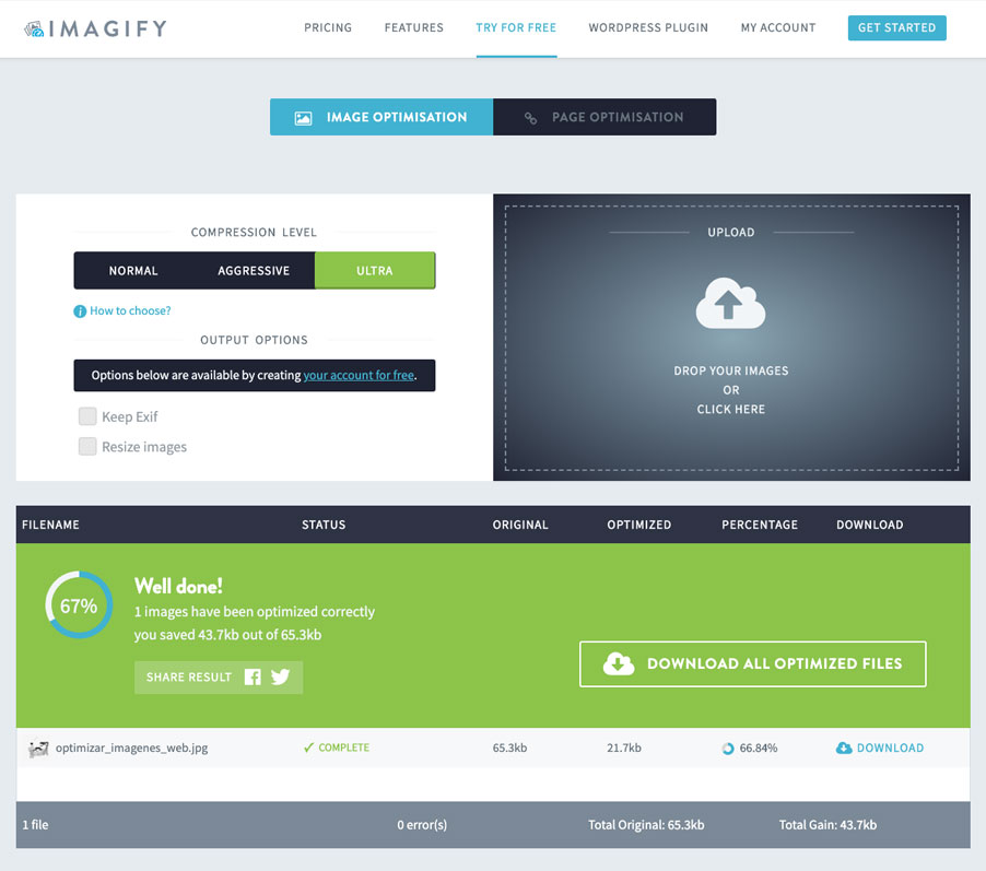 Imagify - Herramientas de optimización de imágenes