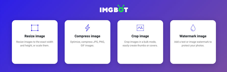 Herramientas Imgbot - Herramientas de optimización de imágenes