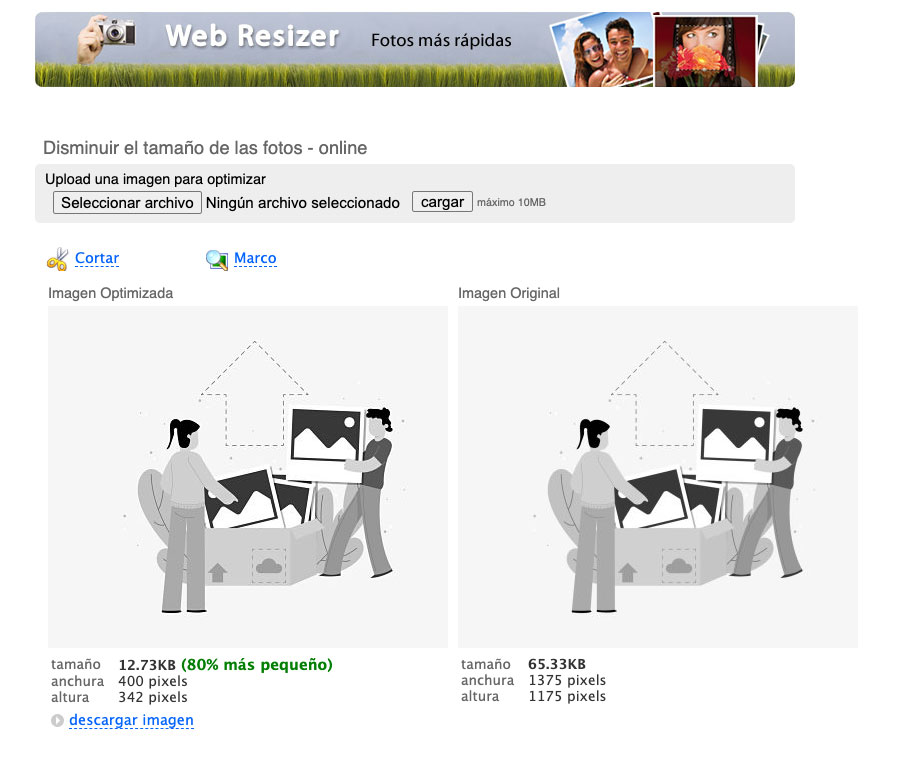Web Resizer - Herramientas de optimización de imágenes